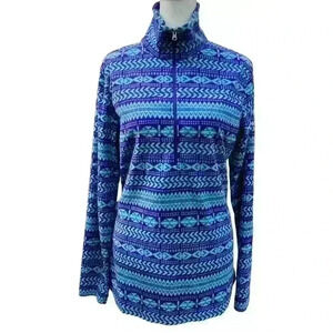 Columbia Fleece Half Zip Pullover Aztec Pattern Size L